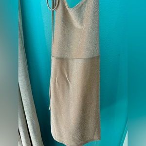 Gold/cream sparkly tight dress